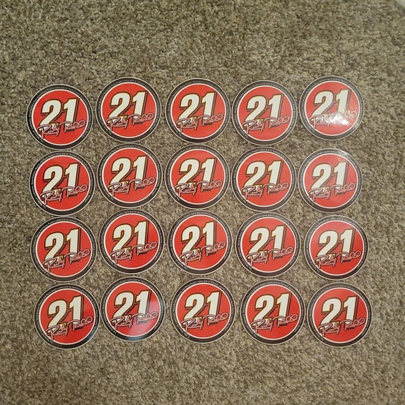 Other - Lot of 20 Ricky Rudd #21 Round 3" Decal Red Stickers NEW